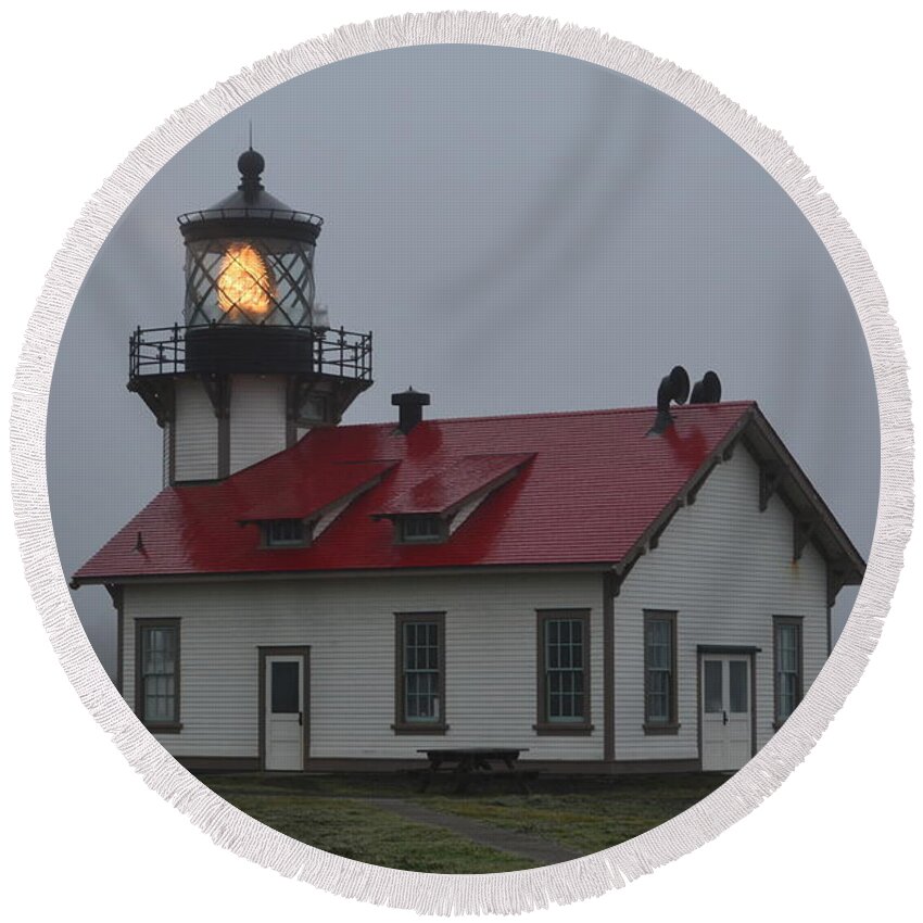 Point Cabrillo Round Beach Towel featuring the photograph Point Cabrillo Light by Colleen Phaedra