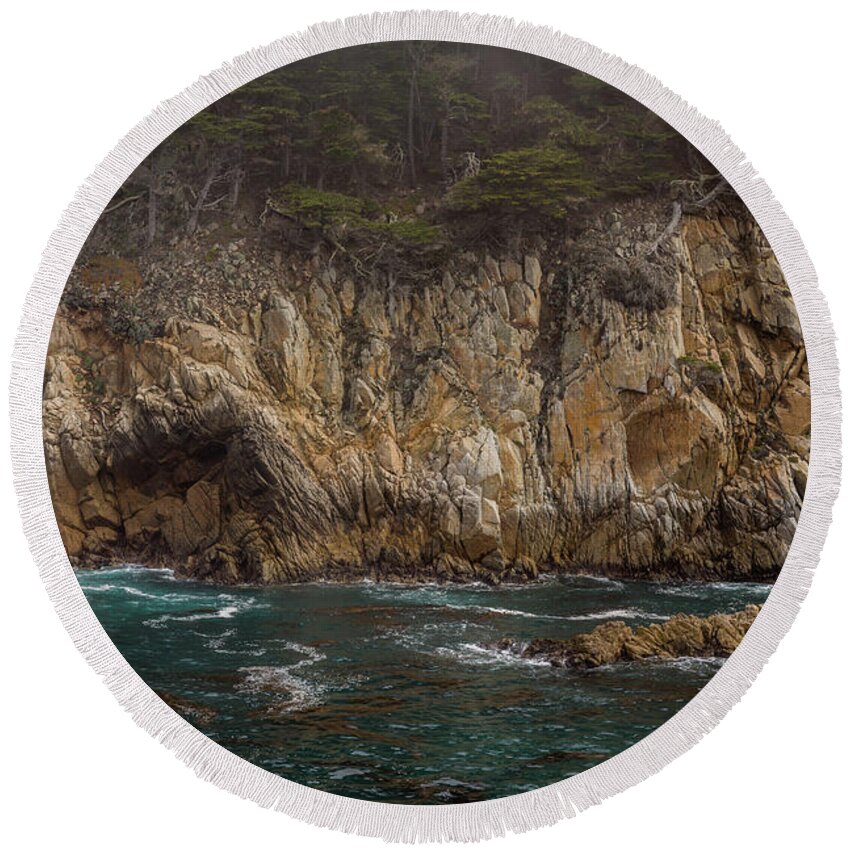 California Round Beach Towel featuring the photograph Point Lobos by Gary Migues