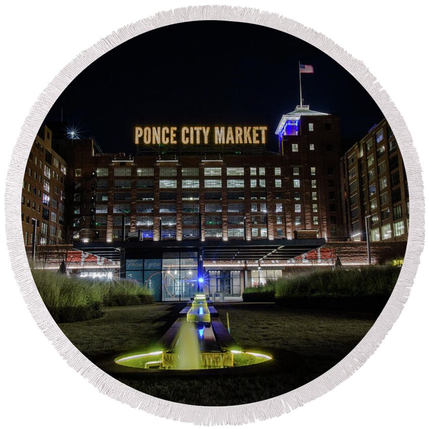 Atlanta Round Beach Towel featuring the photograph Ponce City Market by Kenny Thomas