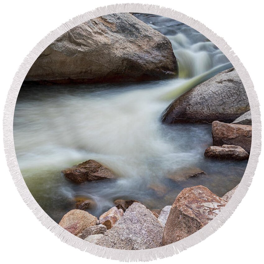 Creek Round Beach Towel featuring the photograph Pool Of Dreams by James BO Insogna