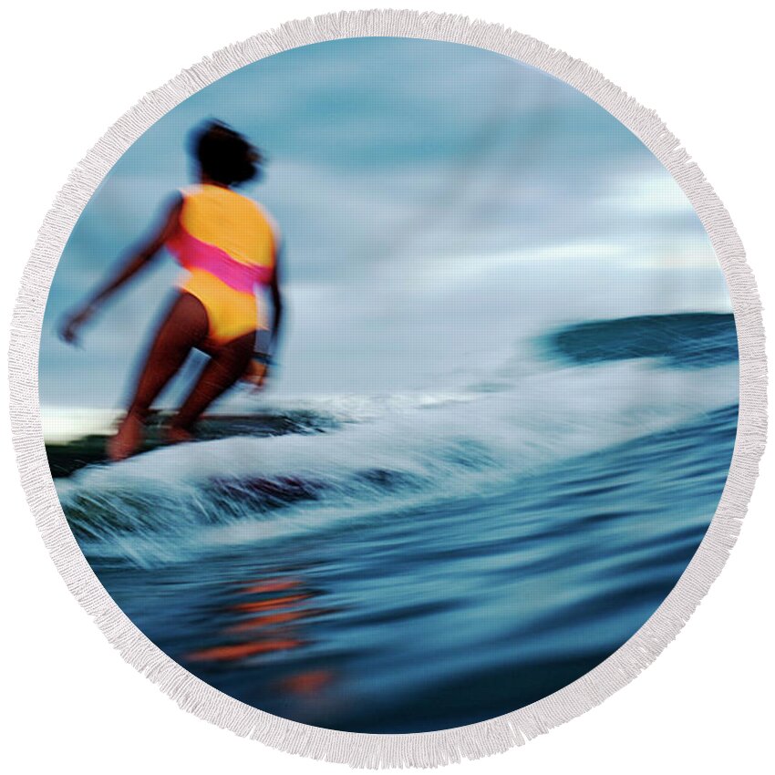 Surfing Round Beach Towel featuring the photograph Popsicle by Nik West