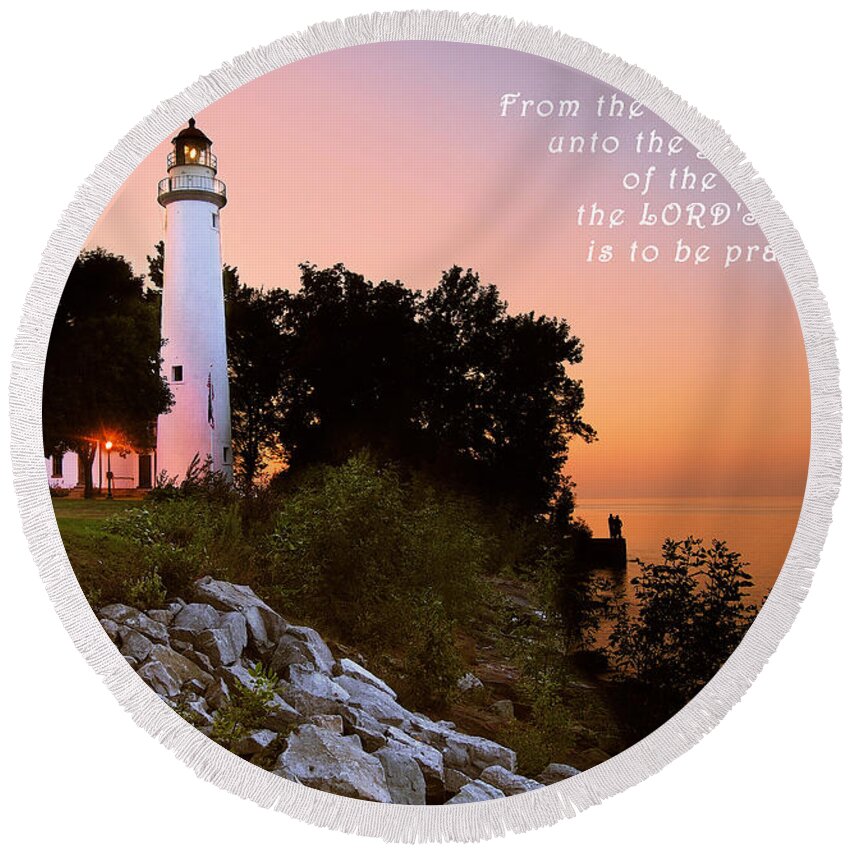 Psalm 113 Round Beach Towel featuring the photograph Praise His Name Psalm 113 by Michael Peychich
