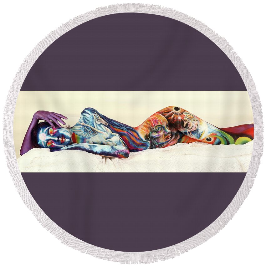 Pride Round Beach Towel featuring the photograph Pride 1 by Angela Rene Roberts and Cully Firmin