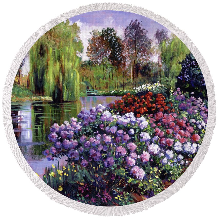 Landscape Round Beach Towel featuring the painting Promise Of Spring by David Lloyd Glover