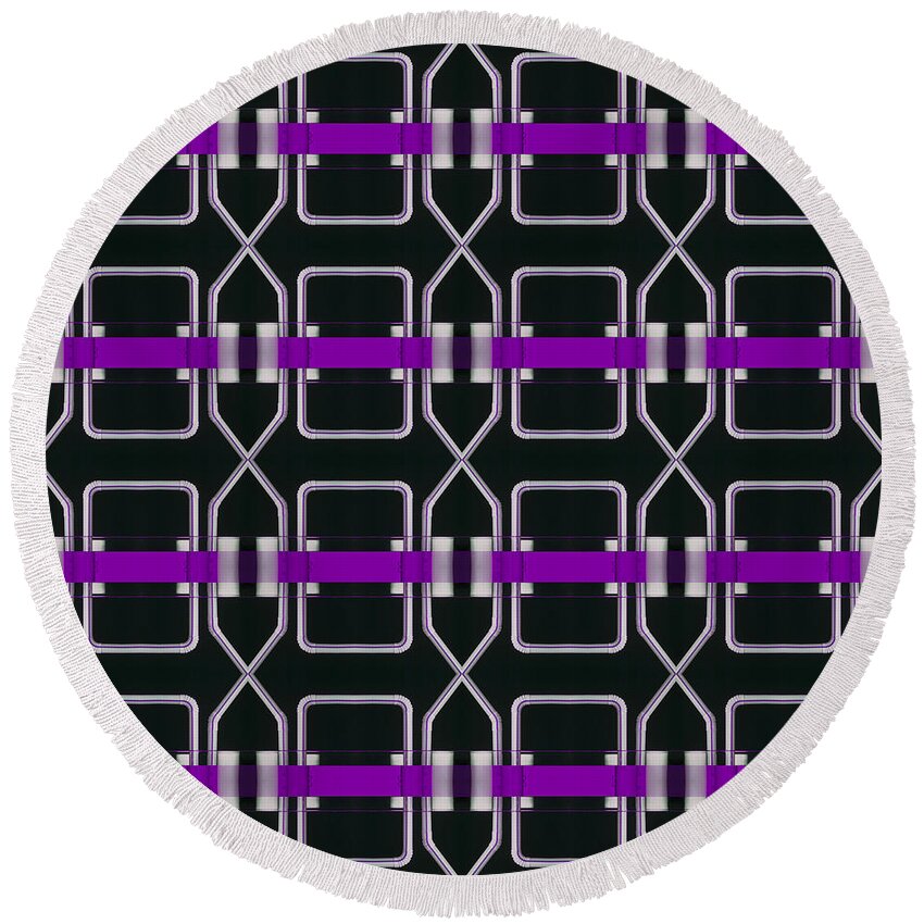 Photography Round Beach Towel featuring the photograph Arabesque Straws Purple by Marc Nader