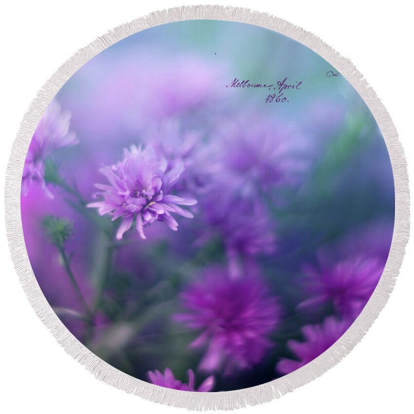 Summer Flowers Round Beach Towel featuring the photograph Purple Summer by June Marie Sobrito