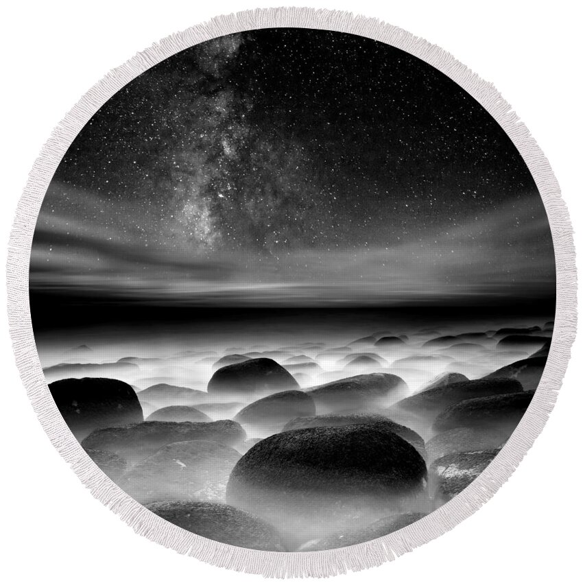 Night Round Beach Towel featuring the photograph Quest for the unknown #1 by Jorge Maia
