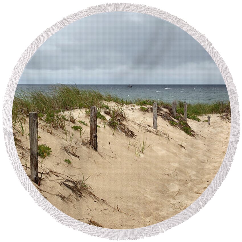 Beach Round Beach Towel featuring the photograph Race Point Beach Provincetown Massachusetts by Michelle Constantine