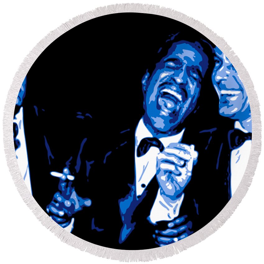 Frank Sinatra Round Beach Towel featuring the digital art Rat Pack at Carnegie Hall by DB Artist