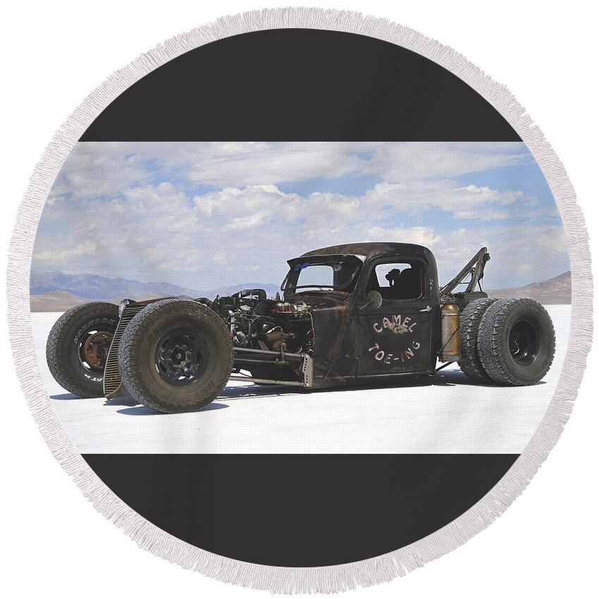 Rat Rod Round Beach Towel featuring the photograph Rat Rod by Jackie Russo