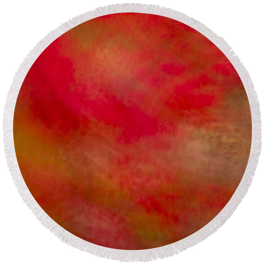 Impressionistic Round Beach Towel featuring the photograph Red Dancer by Irwin Barrett
