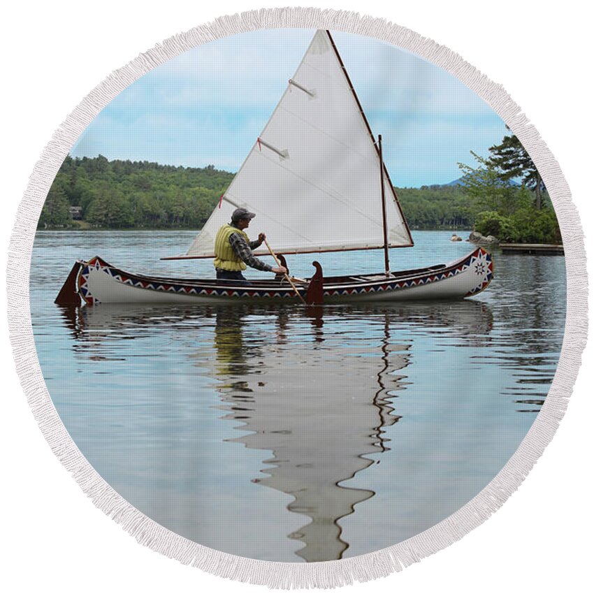 Sail Round Beach Towel featuring the photograph Reflecting on Sailing by John Meader
