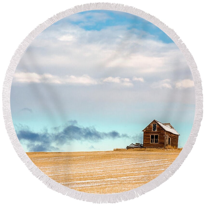 Old Round Beach Towel featuring the photograph Remnants of the Past by Todd Klassy