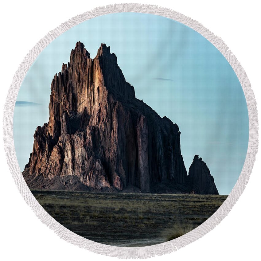 New Mexico Round Beach Towel featuring the photograph Remote yet Imposing by Jon Glaser
