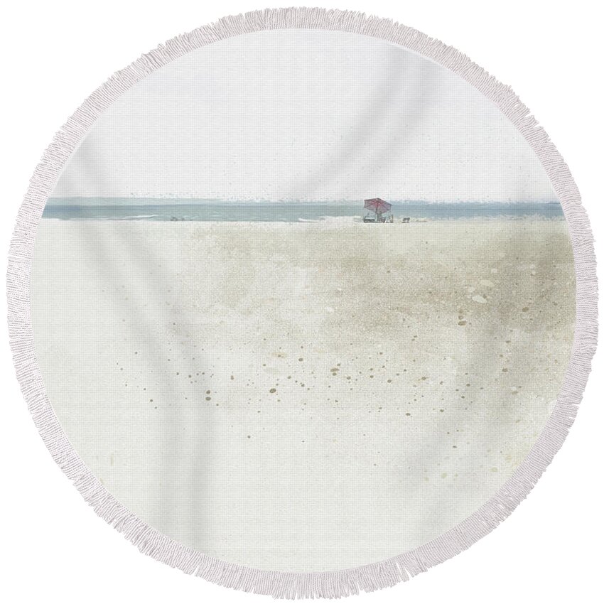 Abstract Round Beach Towel featuring the digital art Renourishment by Gina Harrison