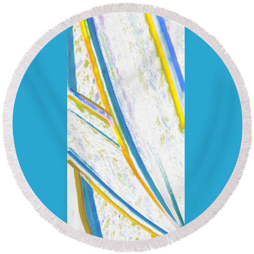 Botanical Abstract Round Beach Towel featuring the digital art Rhapsody In Leaves No 2 by Ben and Raisa Gertsberg