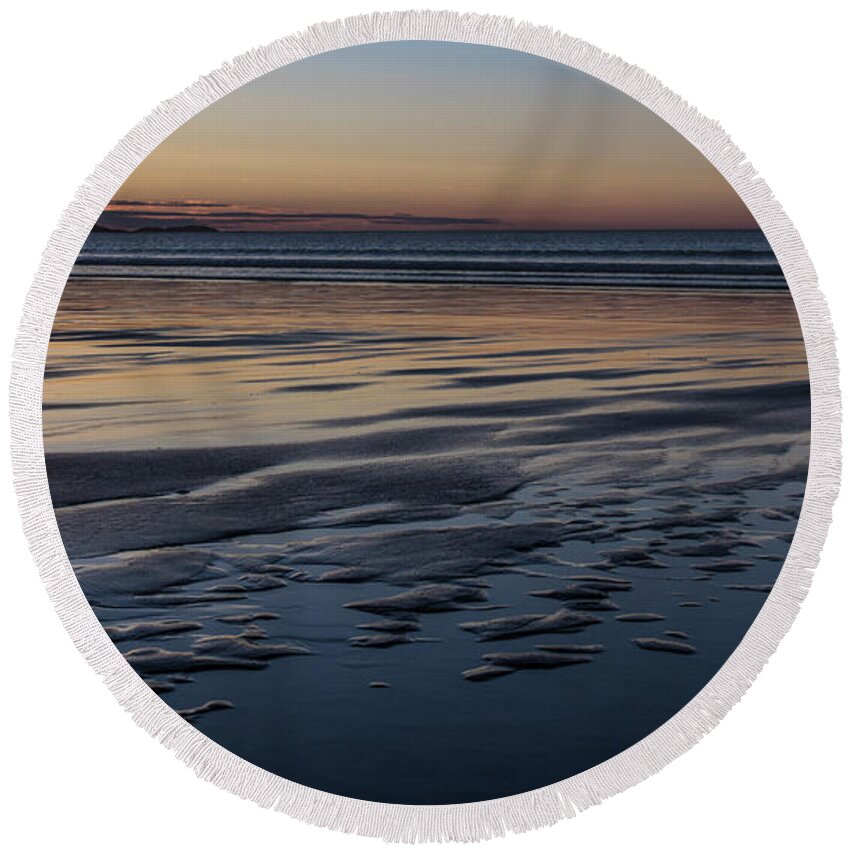 Sand Round Beach Towel featuring the photograph Rippled Sunrise by Holly Ross