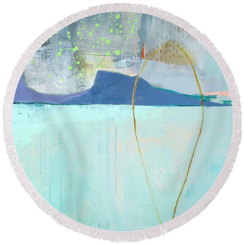 Abstract Art Round Beach Towel featuring the painting Rising by the Second by Jane Davies