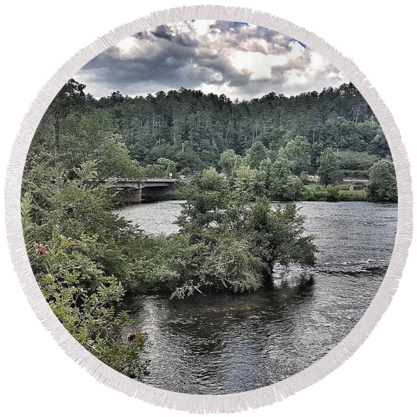 Hiwassee Round Beach Towel featuring the photograph River Wonders by Rachel Hannah