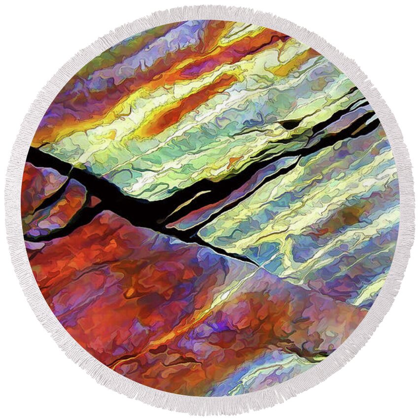 Rock Texture Round Beach Towel featuring the photograph Rock Art 16 by ABeautifulSky Photography by Bill Caldwell