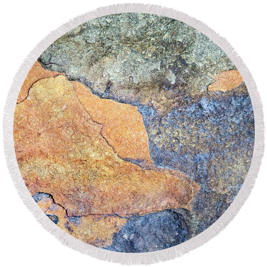Rock Pattern Round Beach Towel featuring the photograph Rock Pattern by Christina Rollo