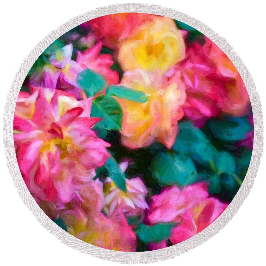 Floral Round Beach Towel featuring the photograph Rose 363 by Pamela Cooper