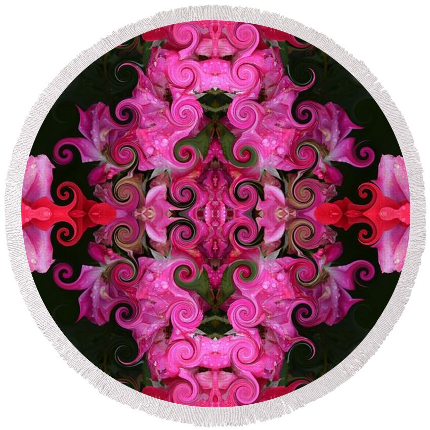 Rose Round Beach Towel featuring the photograph Rose Abstract Two by Beverly Shelby