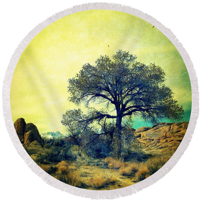 Mount Whitney Round Beach Towel featuring the photograph Rough Terrain by Glenn McCarthy Art and Photography