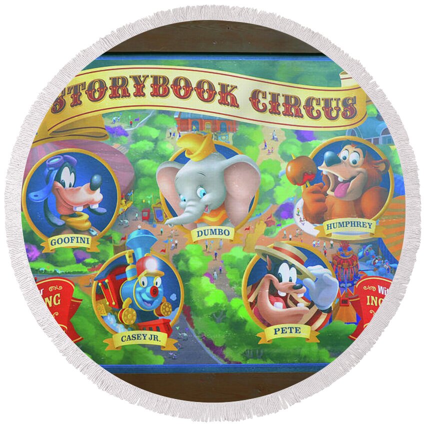 Storybook Circus Round Beach Towel featuring the photograph Storybook circus add by David Lee Thompson