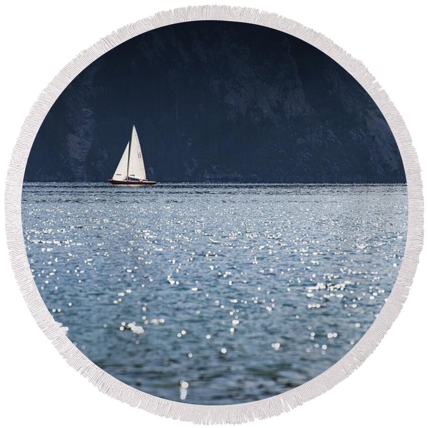 Sailboat Round Beach Towel featuring the photograph Sailboat by Chevy Fleet