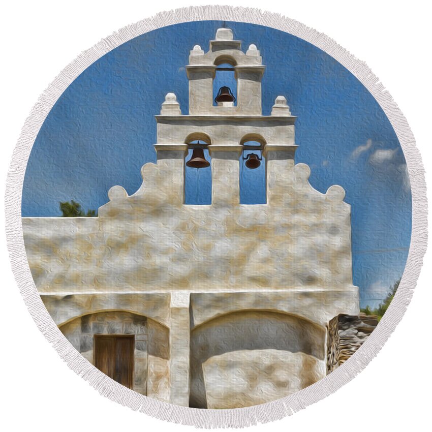 Doors Round Beach Towel featuring the photograph San Juan Capistrano #6 - San Antonio by Stephen Stookey