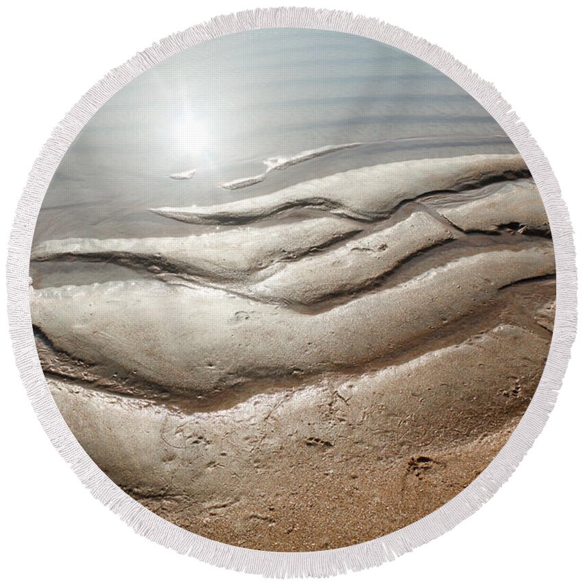 Florida Round Beach Towel featuring the photograph Sand Art No. 13 by Todd Blanchard