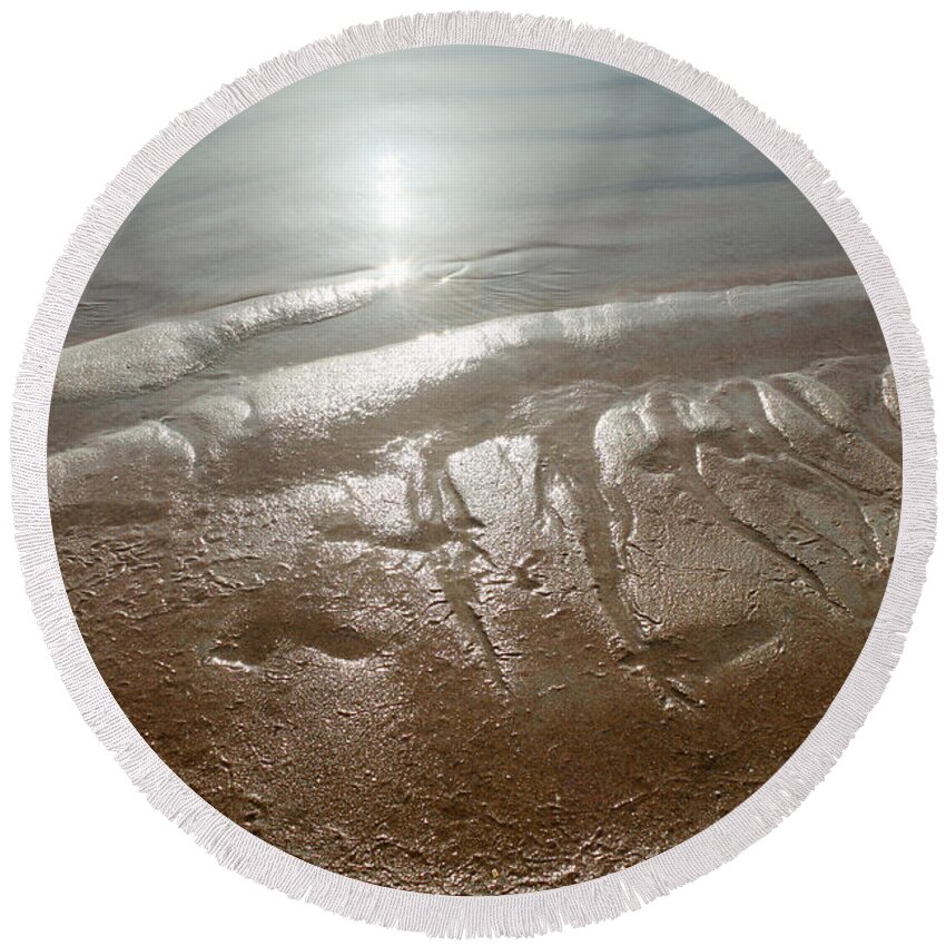 Florida Round Beach Towel featuring the photograph Sand Art No. 15 by Todd Blanchard