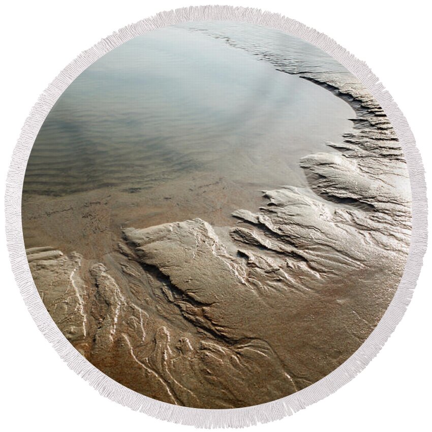 Florida Round Beach Towel featuring the photograph Sand Art No. 7 by Todd Blanchard