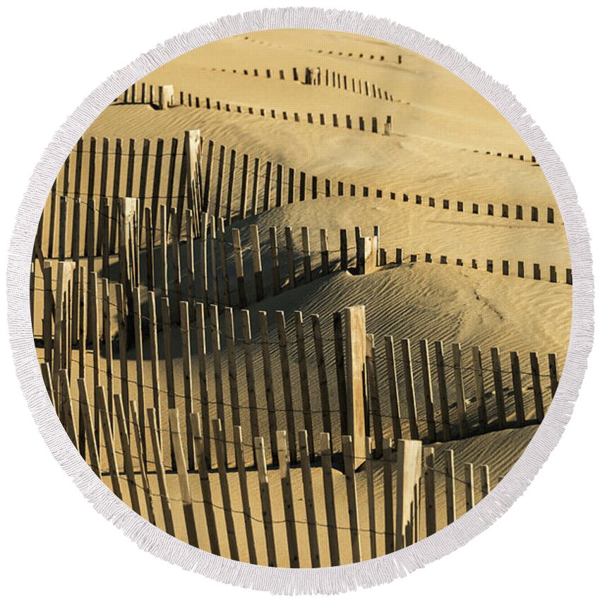 Landscapes Round Beach Towel featuring the photograph Sand Dunes of the Outer Banks by Donald Brown