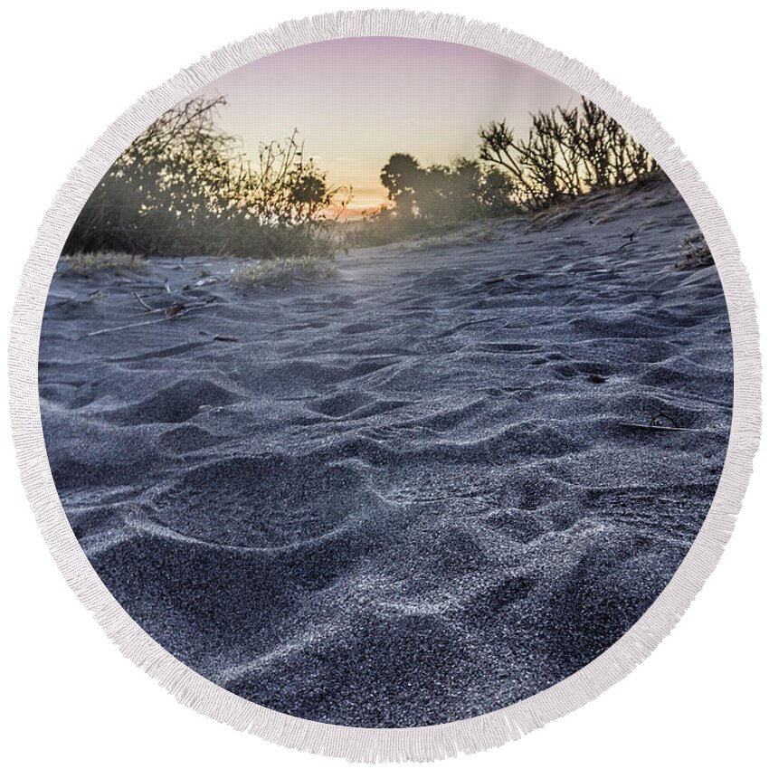 Sunset Round Beach Towel featuring the photograph Sand Hill Sunset by Irman Royandi