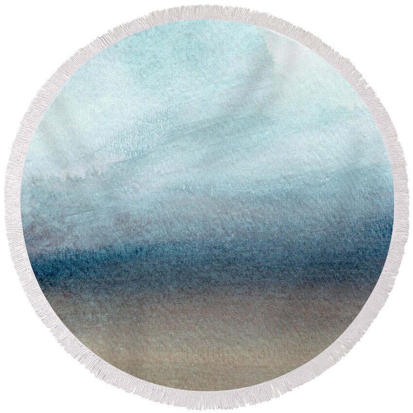 Beach Round Beach Towel featuring the painting Sandy Shore- Art by Linda Woods by Linda Woods