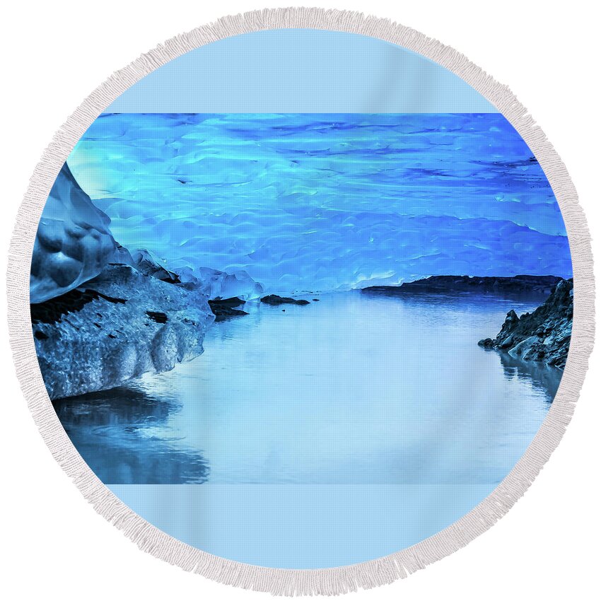 Landscape Round Beach Towel featuring the photograph Sapphire Palace 3 by Ryan Weddle