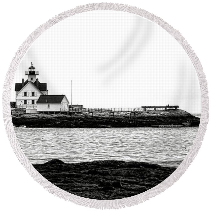 Cuckolds Round Beach Towel featuring the photograph Schooner at Cuckolds Light by Olivier Le Queinec