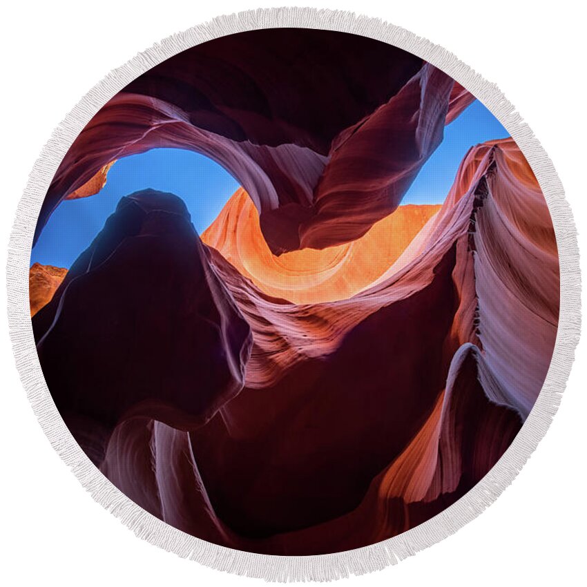 Amaizing Round Beach Towel featuring the photograph Sculptures Of Desert by Edgars Erglis