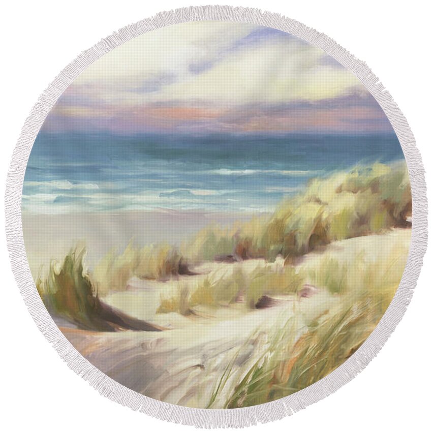 Ocean Round Beach Towel featuring the painting Sea Breeze by Steve Henderson