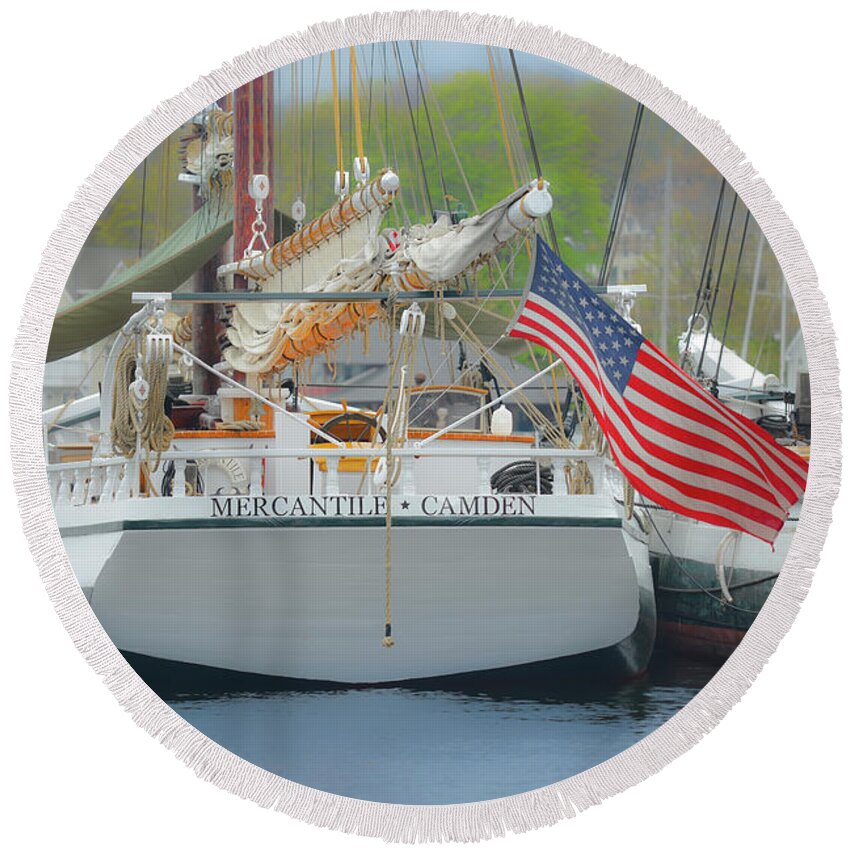Windjammer Round Beach Towel featuring the photograph Sea Commerce by Jeff Cooper