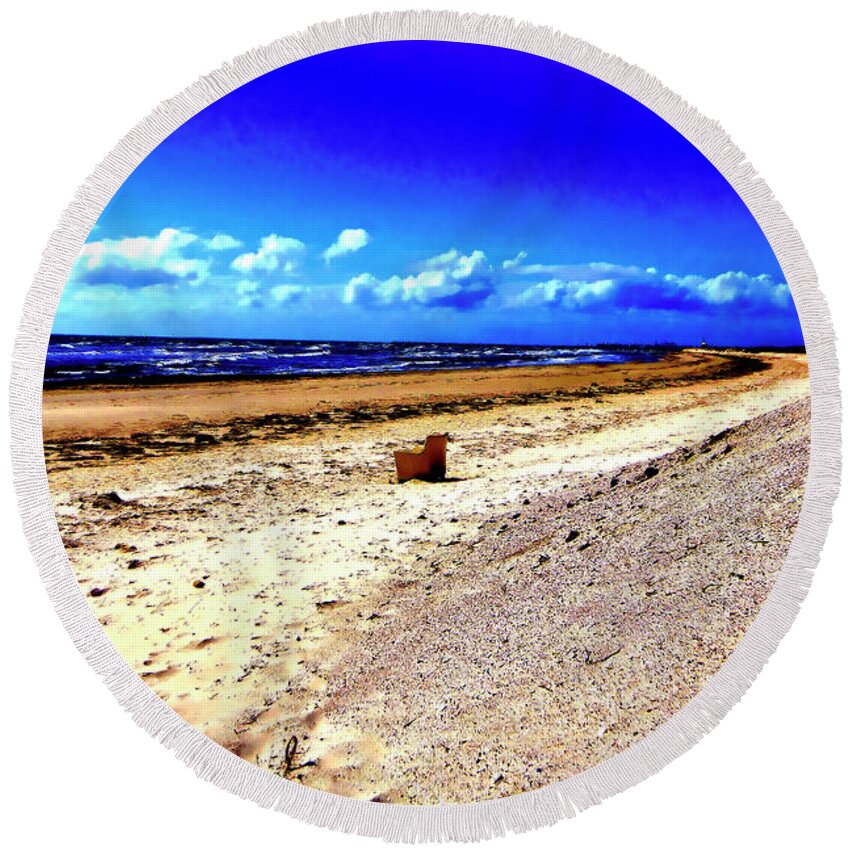 Seat Round Beach Towel featuring the photograph Seat For One by Douglas Barnard
