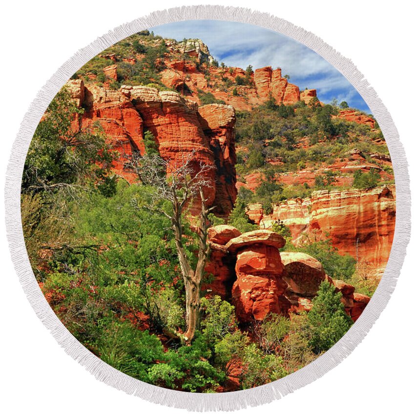 Landscape Round Beach Towel featuring the photograph Sedona I by Ron Cline