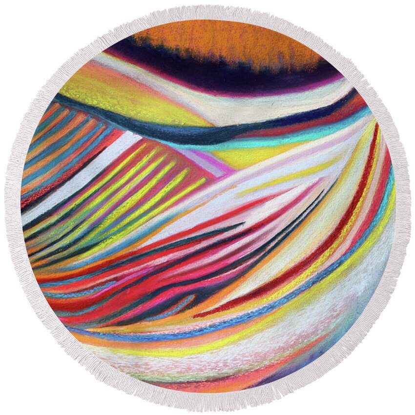  Round Beach Towel featuring the painting Seed in Good Soil by Polly Castor