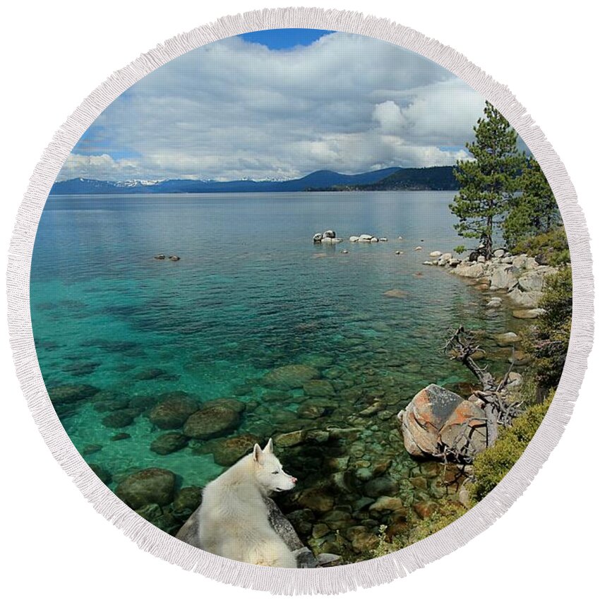 Lake Tahoe Round Beach Towel featuring the photograph Sekani Spring by Sean Sarsfield