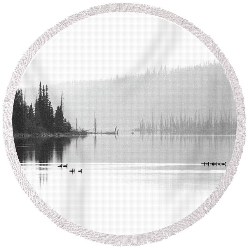 Peaceful Round Beach Towel featuring the photograph Serenity #2 by JR Photography