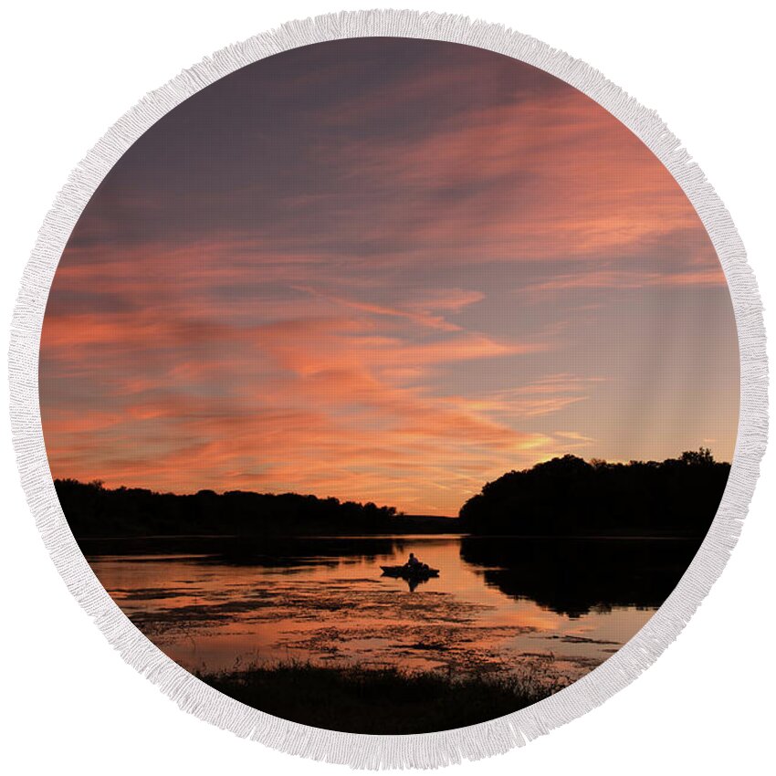 Landscape Round Beach Towel featuring the photograph Serenity by Nicki McManus