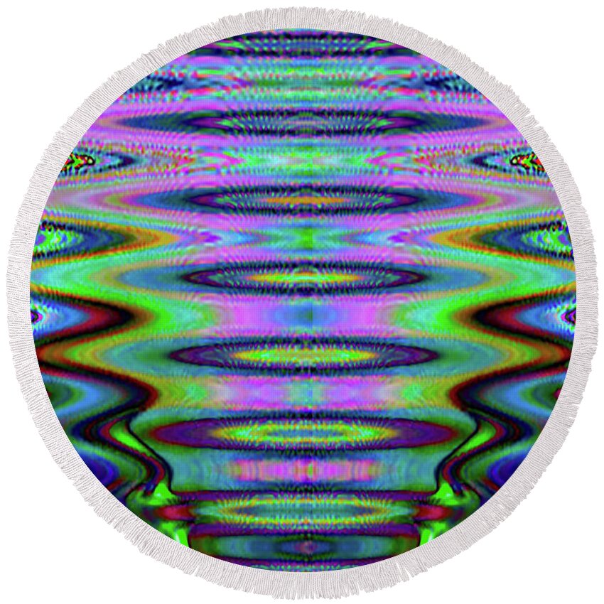 Red Round Beach Towel featuring the digital art Seti by Philip Brent