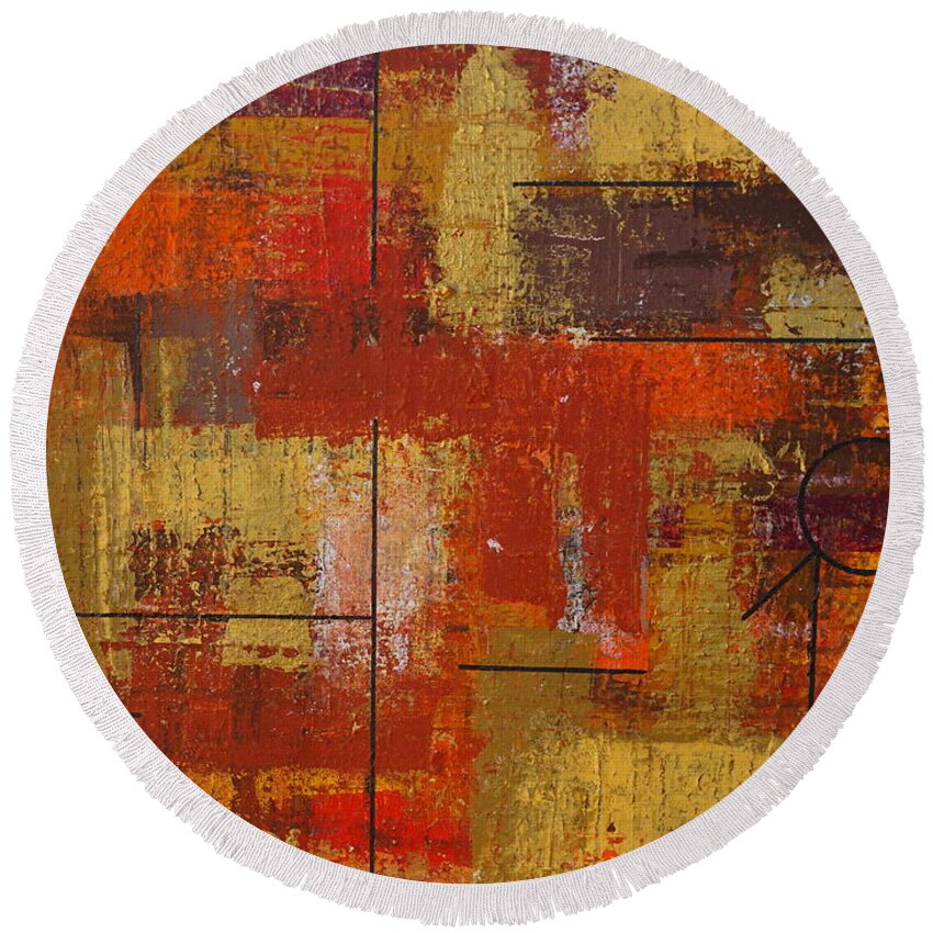 Acrylic Round Beach Towel featuring the painting Shades of FALL by Jimmy Clark